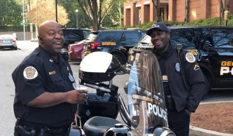 GTPD Officers Meet Family Housing Residents GTPD Officers Meet Family Housing Residents